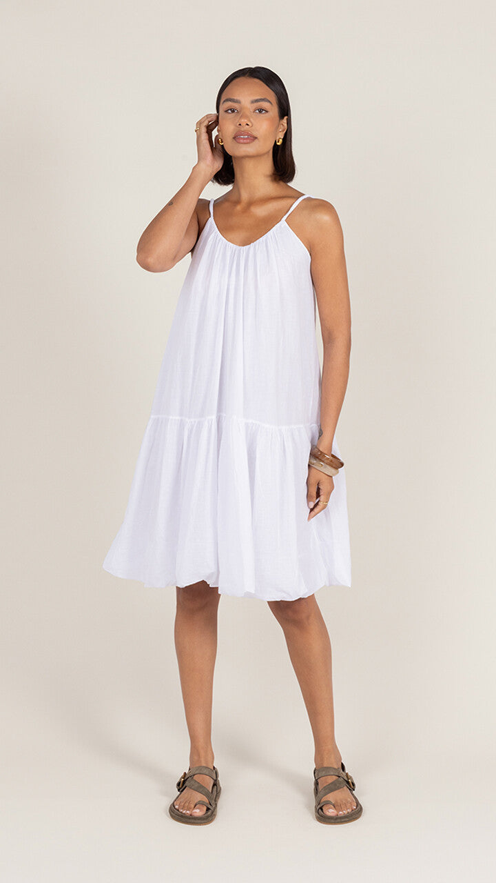 Liora Cotton Short Dress - White