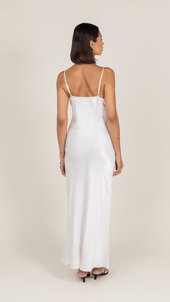 Lana Satin Dress - Pearl