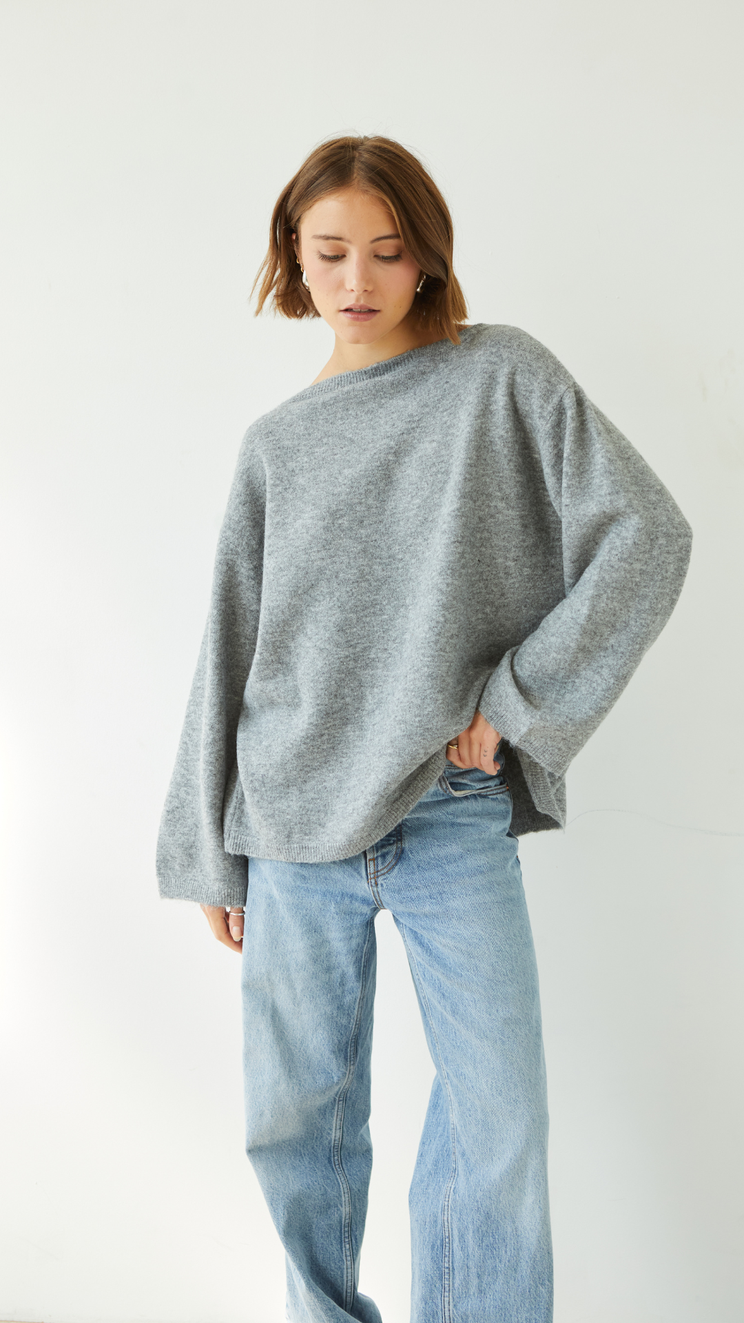 Erin Reversible Sweater - Grey