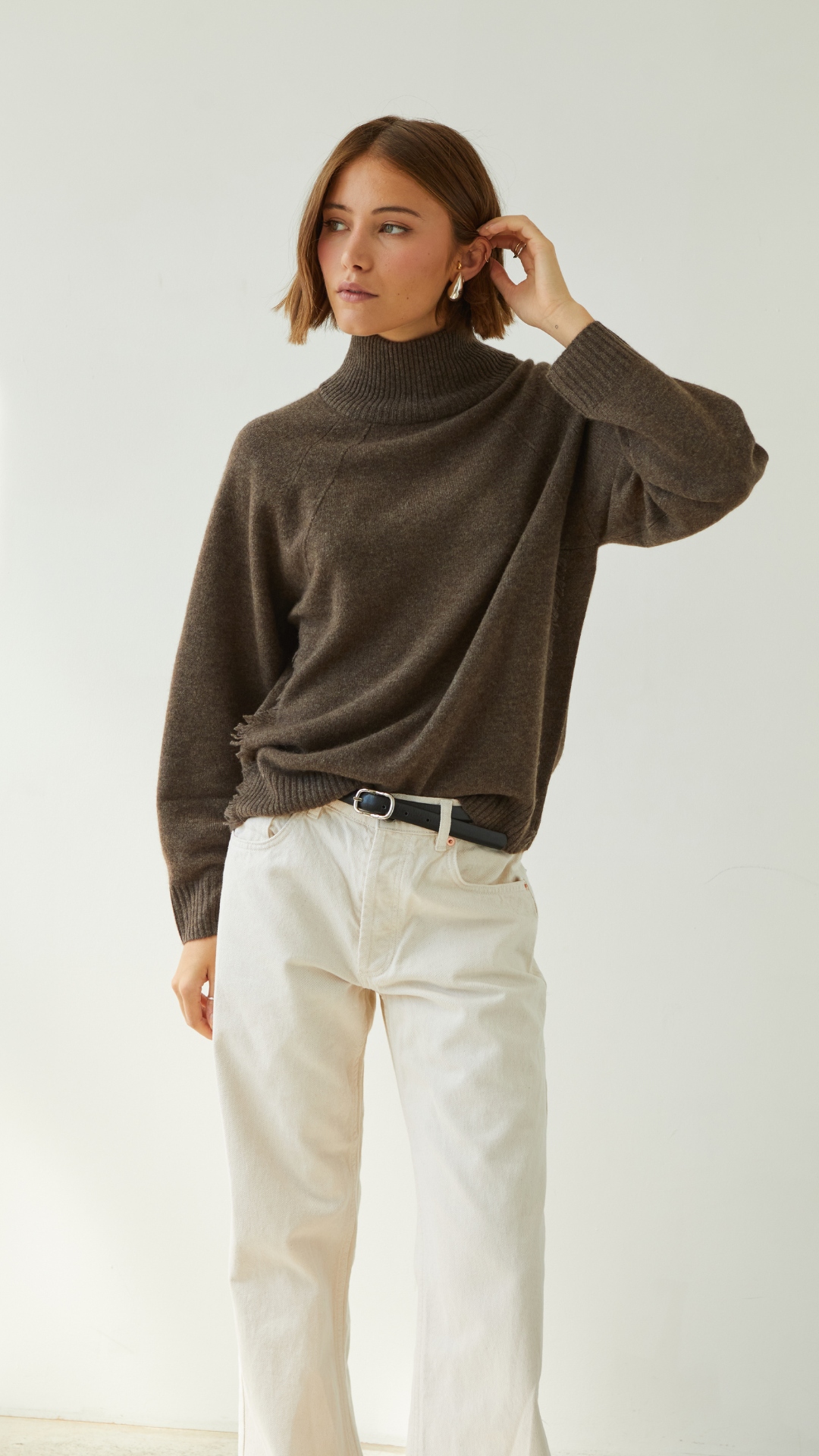 Cian Cashmere Sweater - Bark