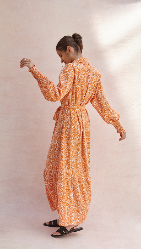 Alina Shirt Dress - Auburn Print