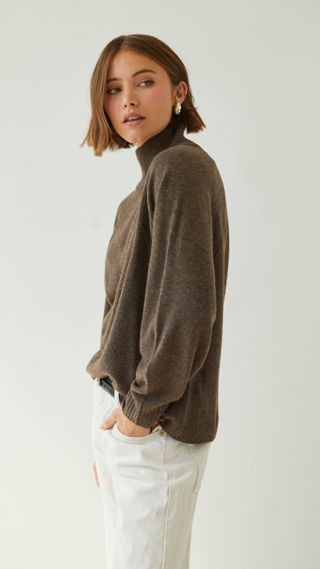 Cian Cashmere Sweater - Bark