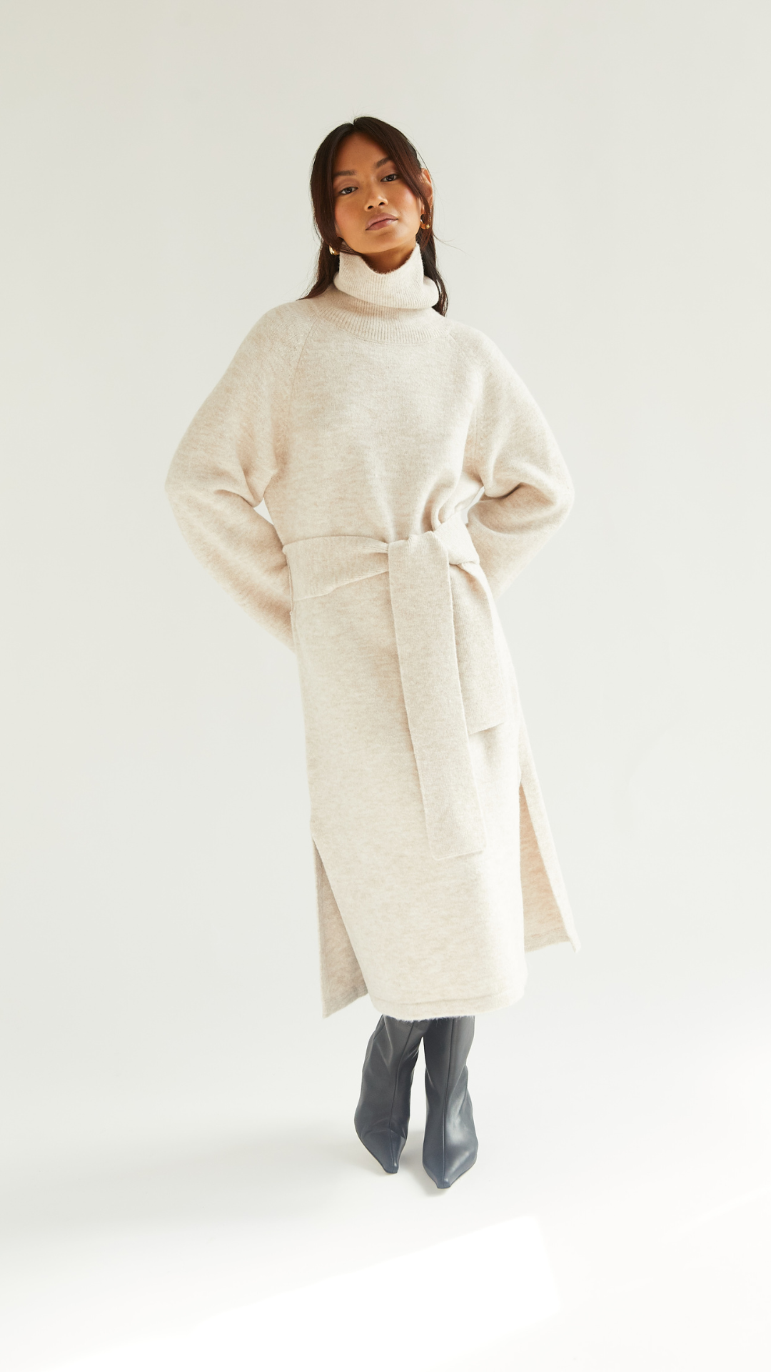 Abbie Knitted Dress - Sand