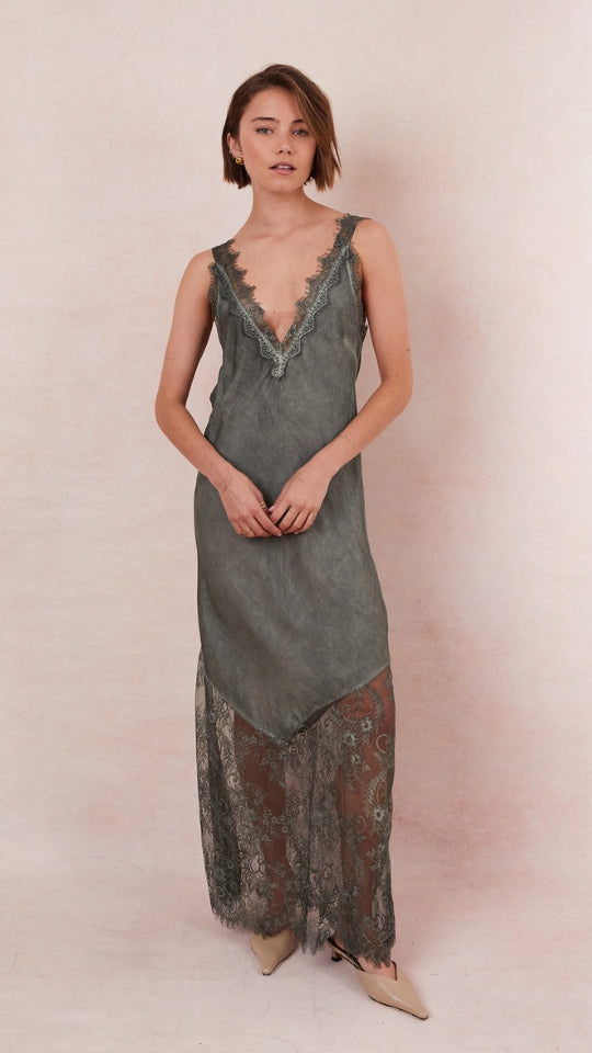 Solange Slip Dress- Khaki