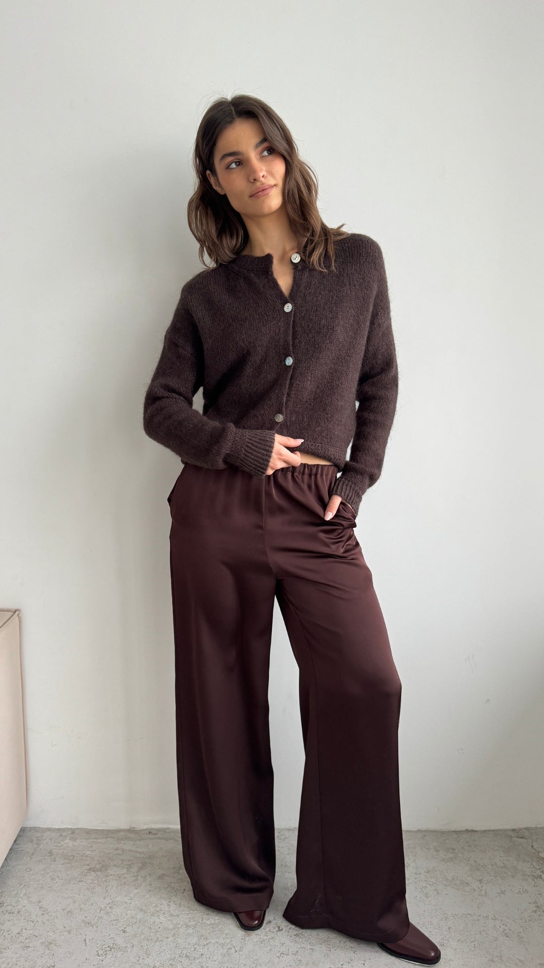 Reyna Cardigan - Dark Espresso