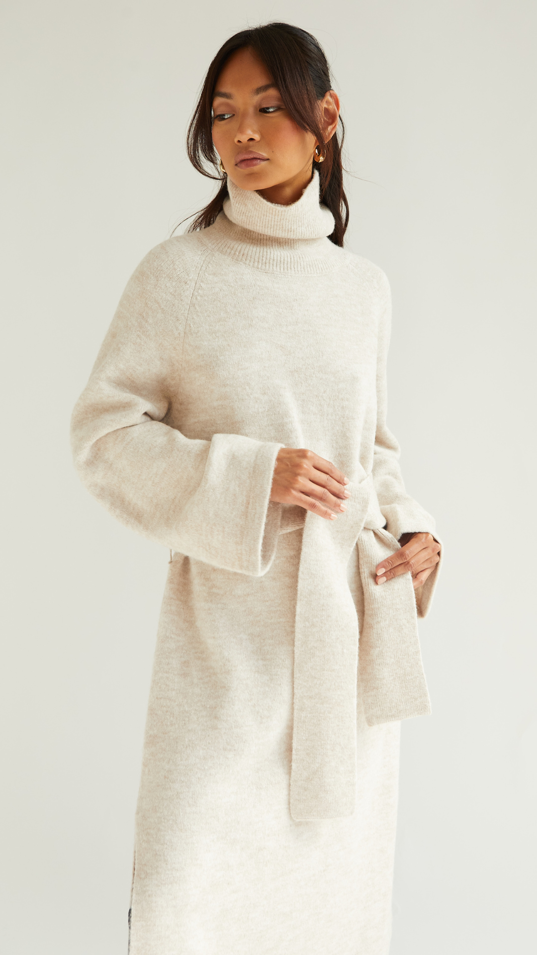 Abbie Knitted Dress - Sand