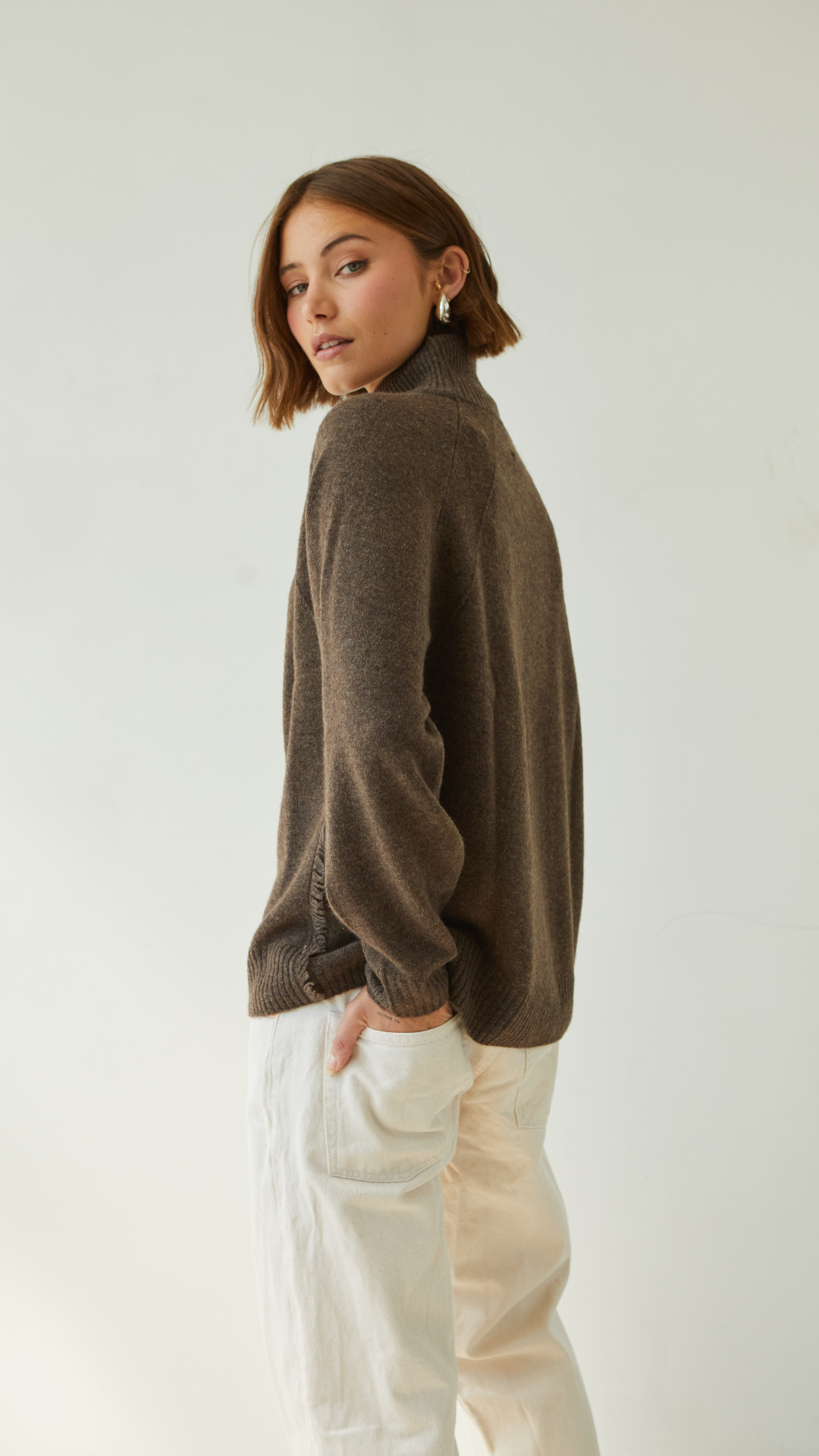 Cian Cashmere Sweater - Bark