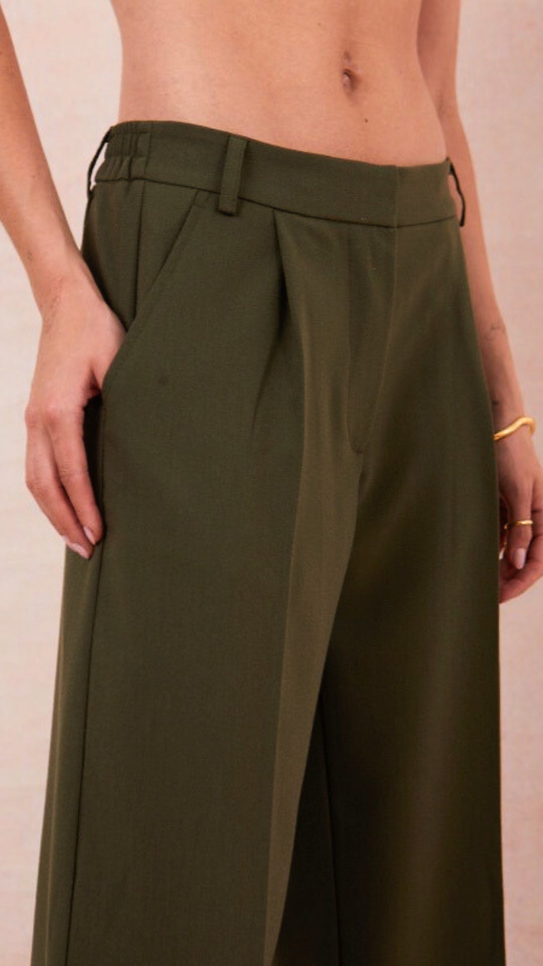 Nelly Crepe Trousers - Khaki