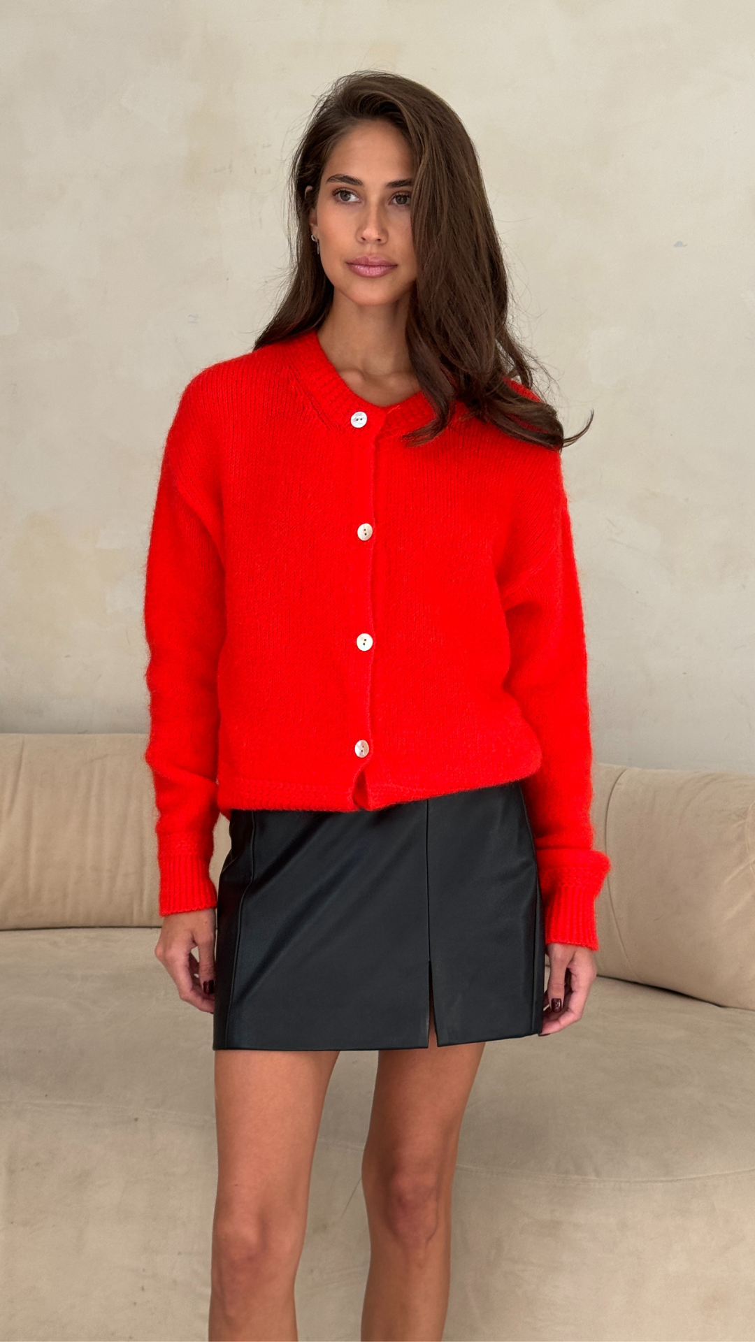 Reyna Cardigan - Pomegranate