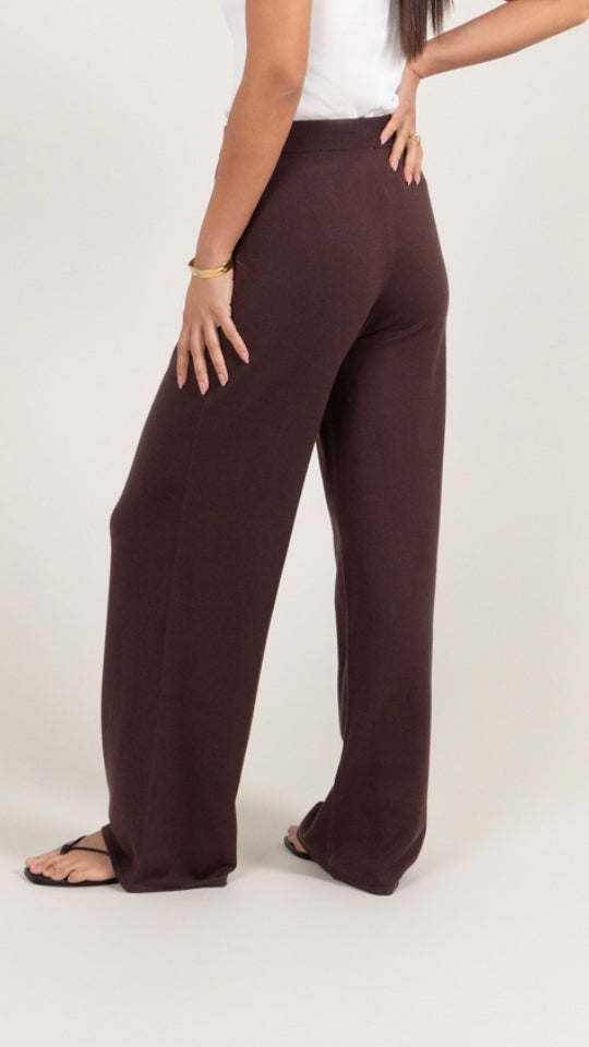 Sofia Knit Trousers - Espresso