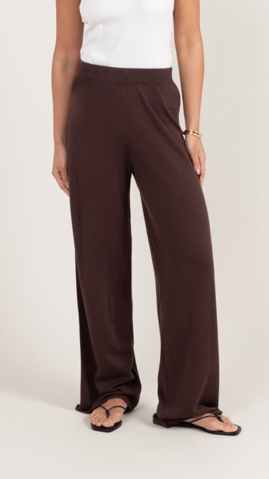 Sofia Knit Trousers - Espresso