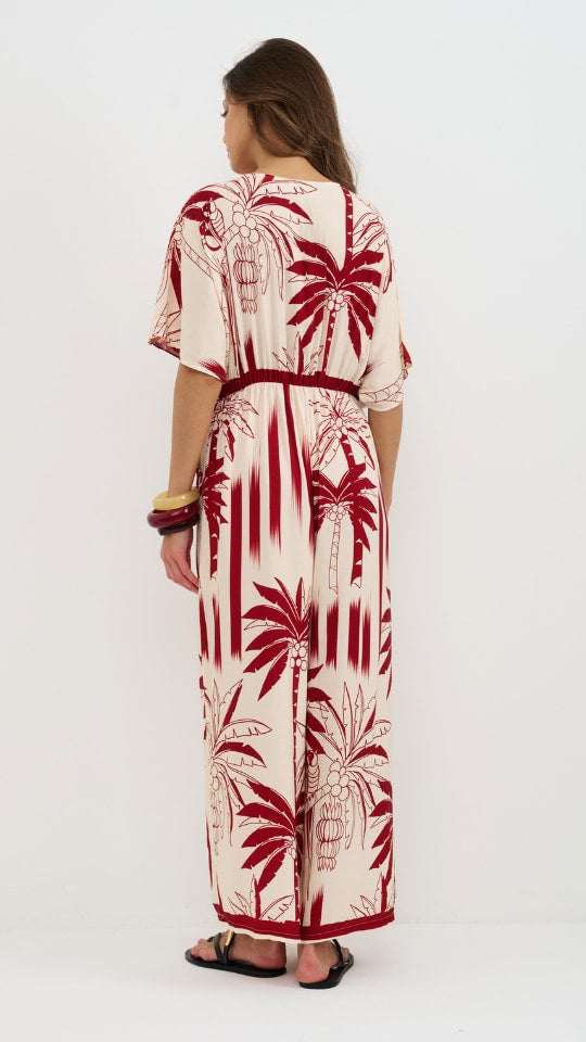 Molly Printed Jumpsuit - Palm Print