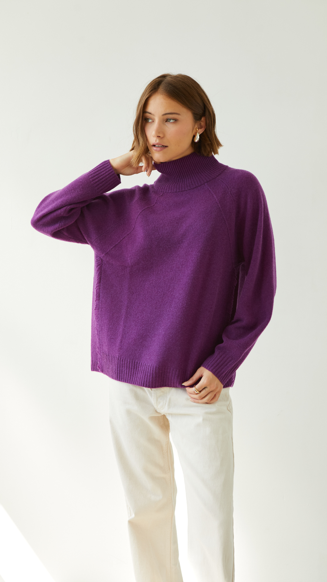Cian Cashmere Sweater - Violet