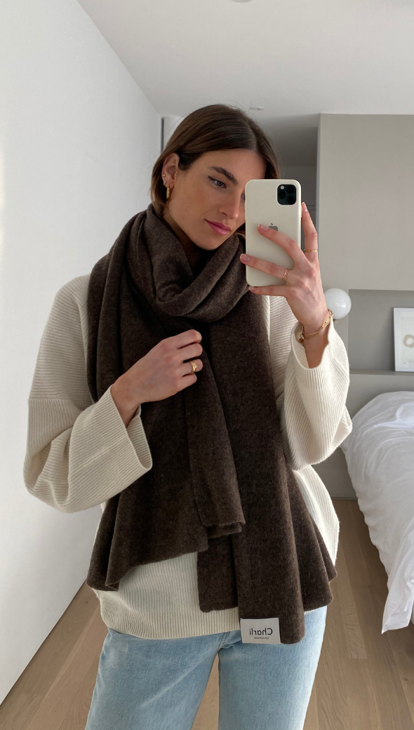 Cashmere Travel Wrap - Bark