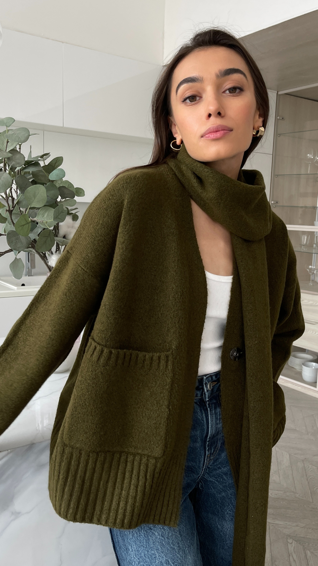Harper Cardigan - Army