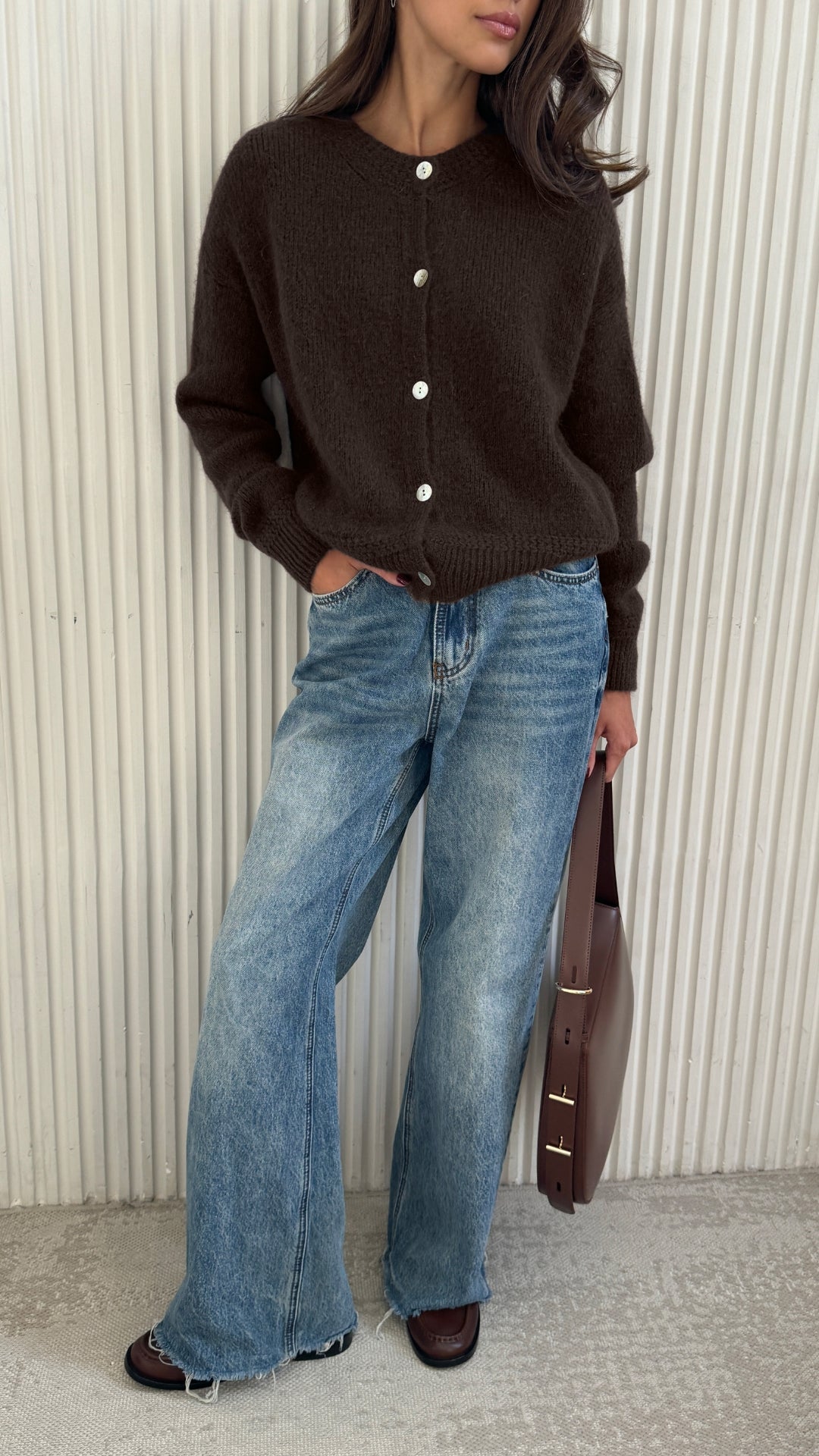 Reyna Cardigan - Dark Espresso