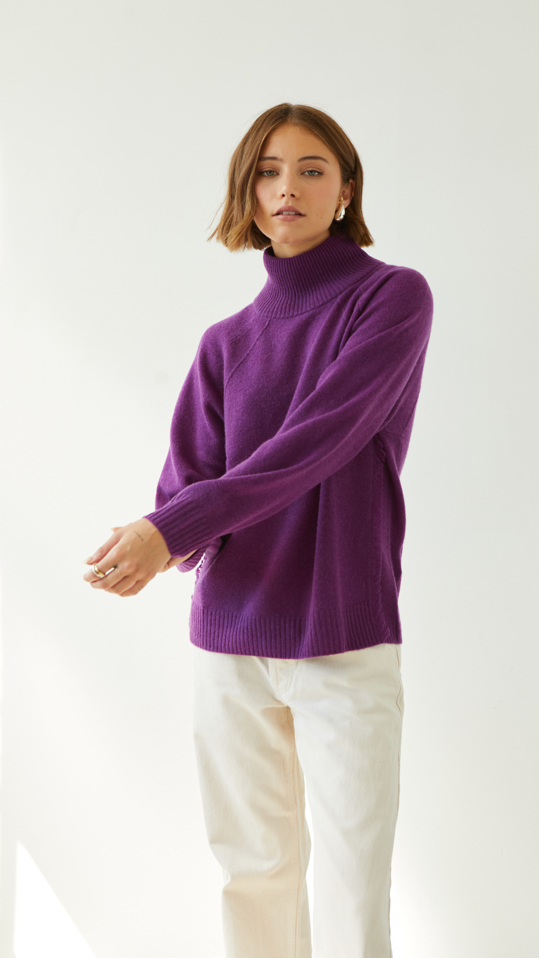 Cian Cashmere Sweater - Violet