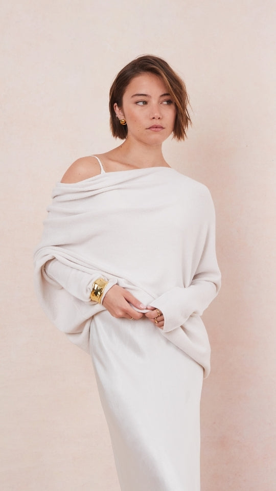 Natalie Asymmetric Sweater - Ivory