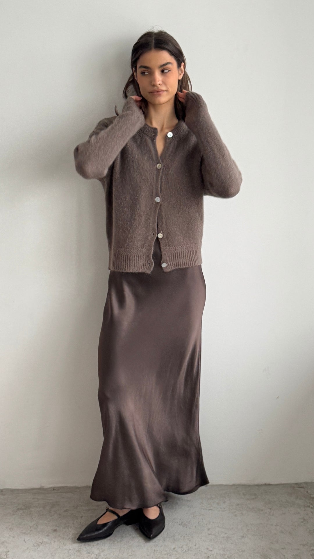 Reyna Cardigan - Mocha Mousse