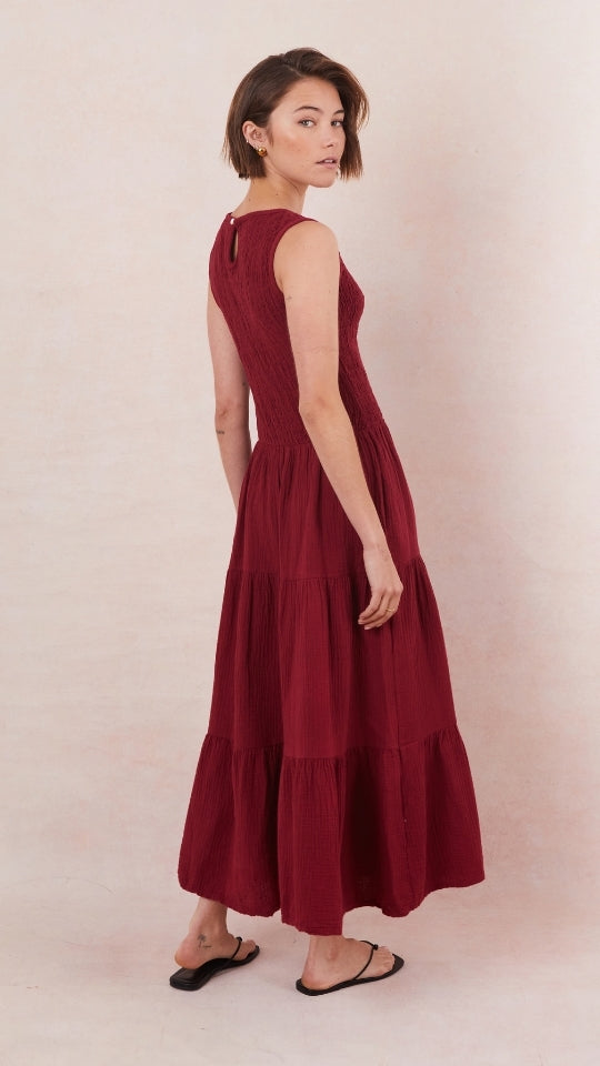 Mel Cotton Dress - Wine
