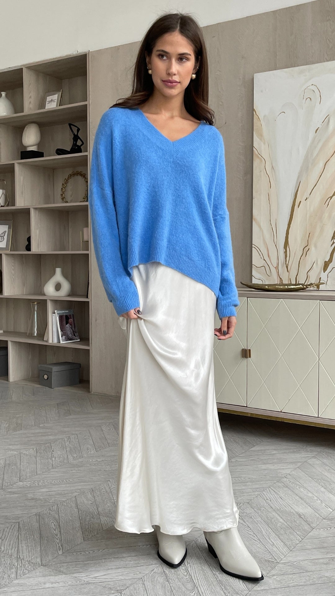 April Alpaca Sweater - Sky