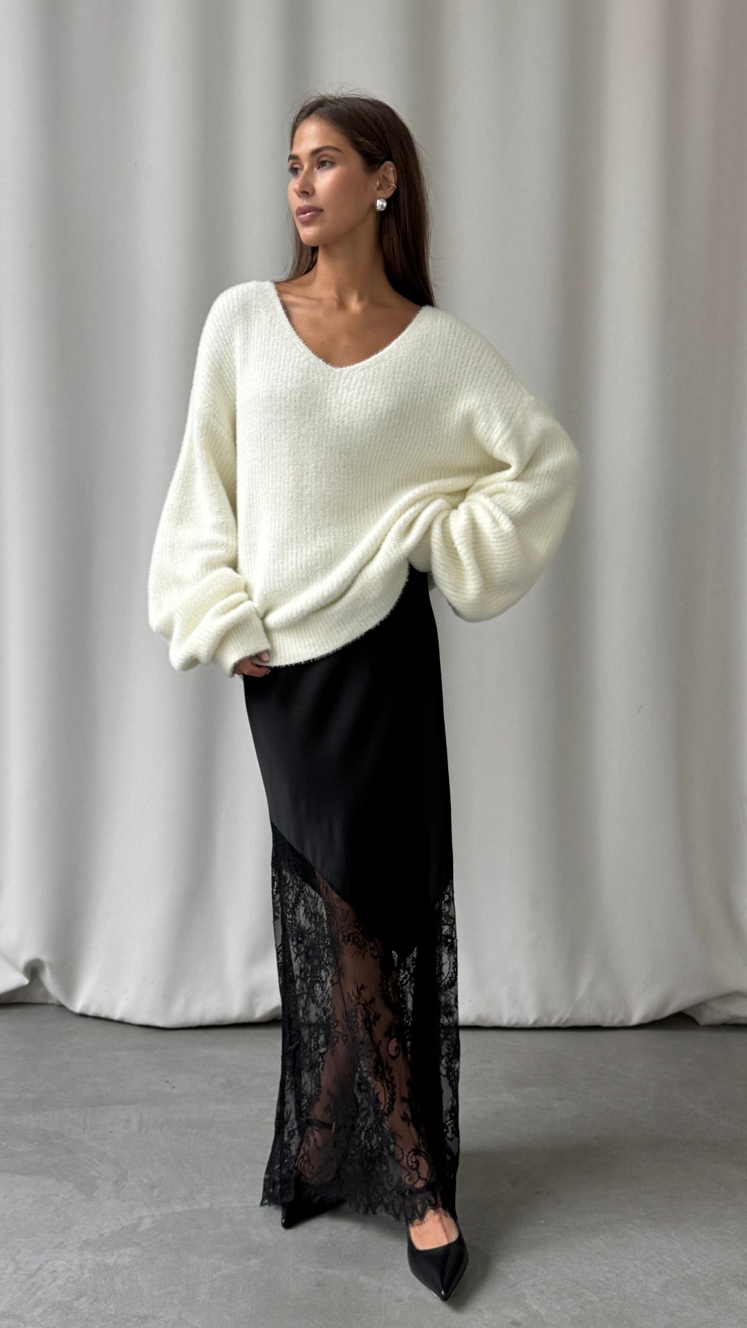 Solene Lace Skirt - Black