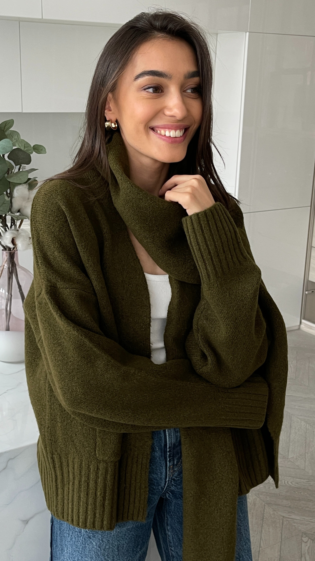 Harper Cardigan - Army