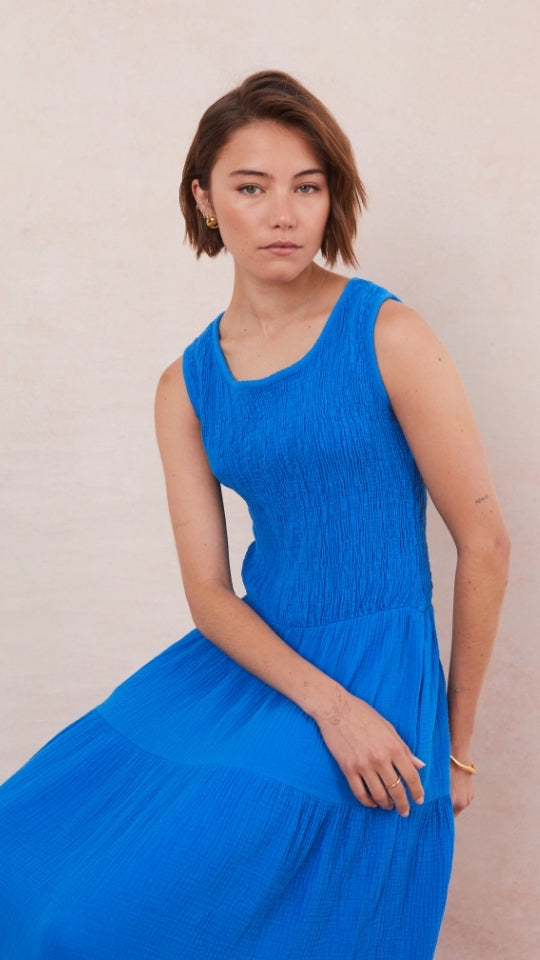 Mel Cotton Dress - Azure