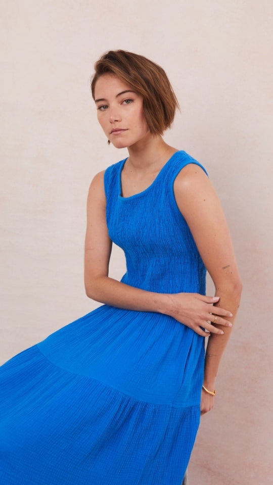 Mel Cotton Dress - Azure