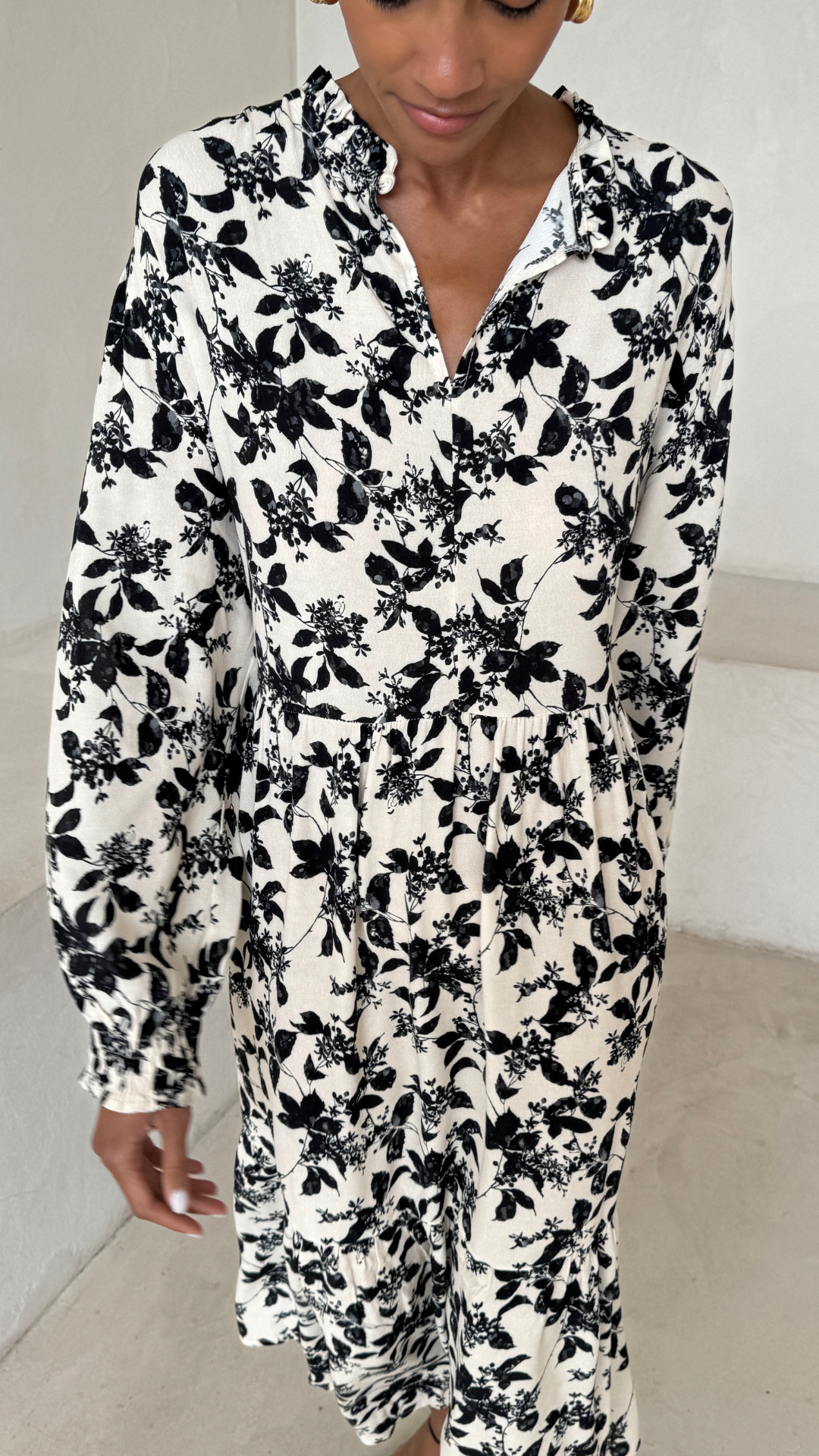 Olivia Dress - Black Floral Print