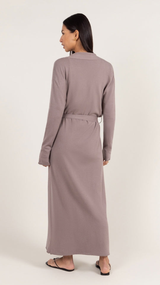 Sofia Long Line Cardigan - Mink