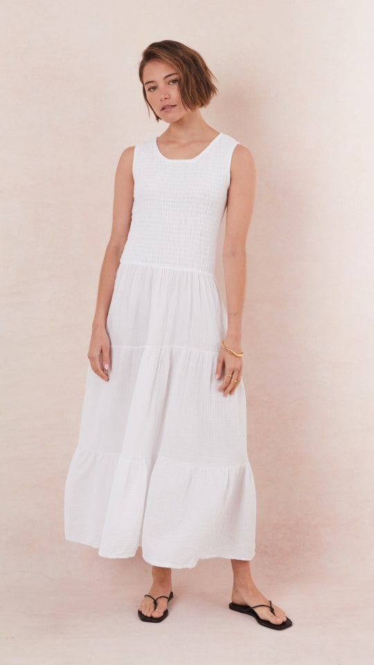Mel Cotton Dress - White