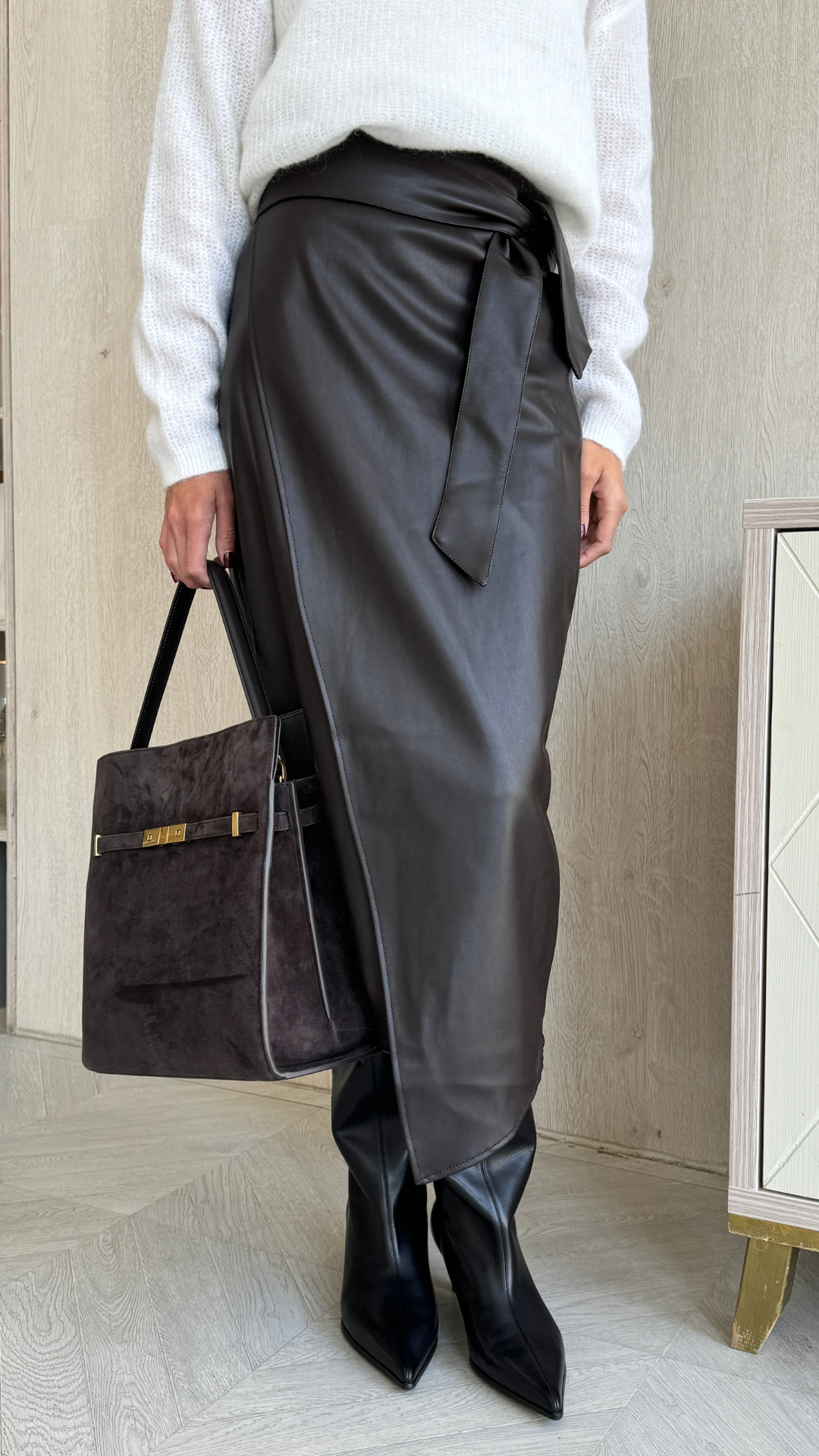 Livia Wrap Skirt - Espresso