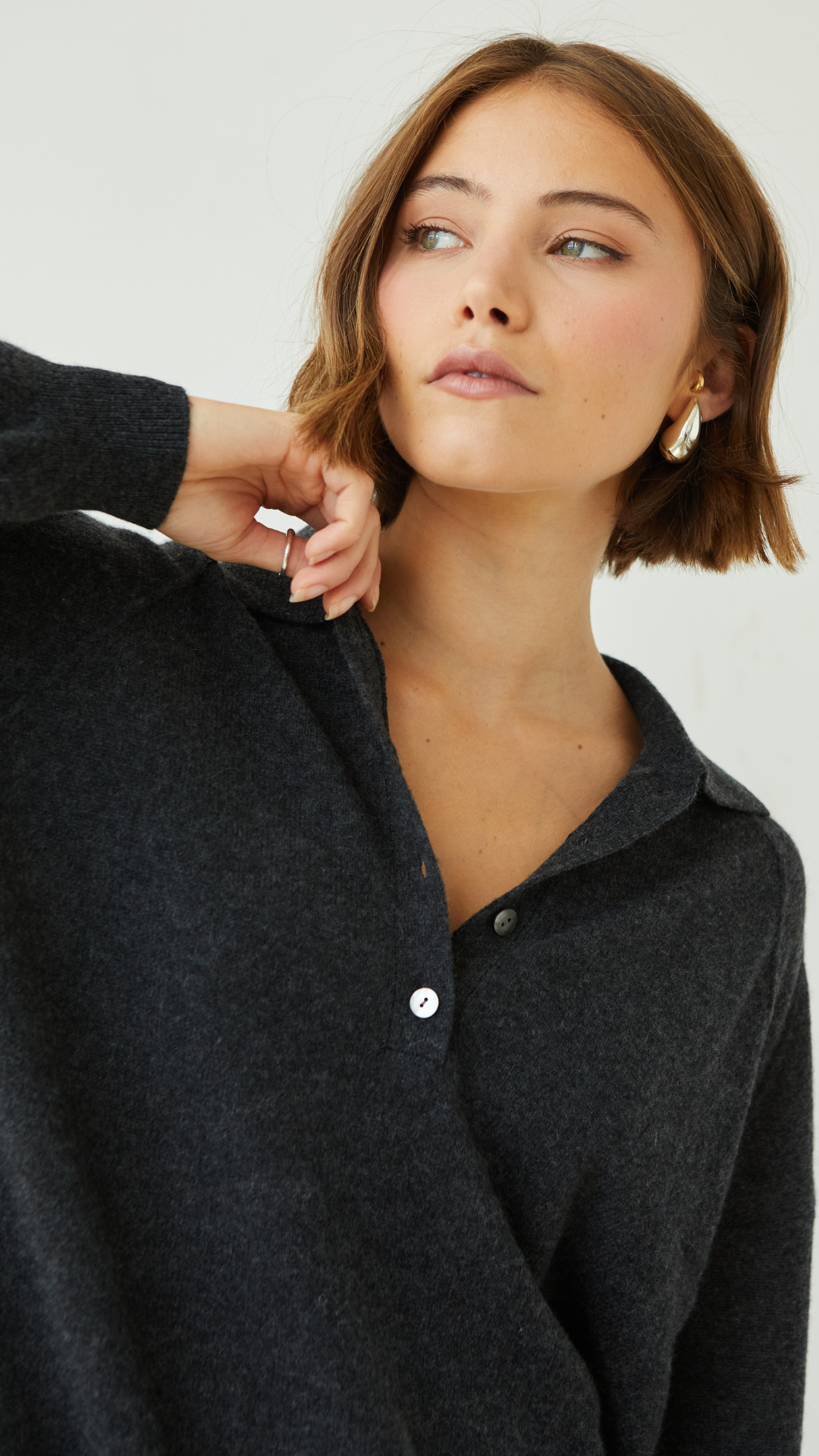 Caprice Cashmere Sweater - Dark Grey