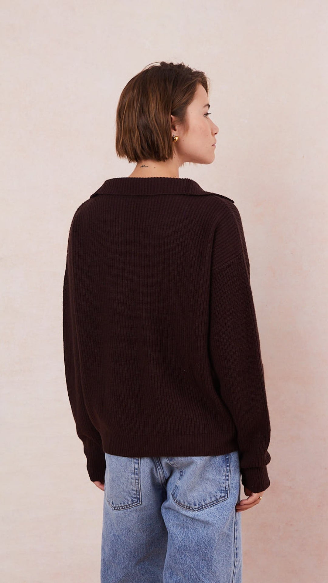 Quinn Cashmere Blend Sweater - Chocolate