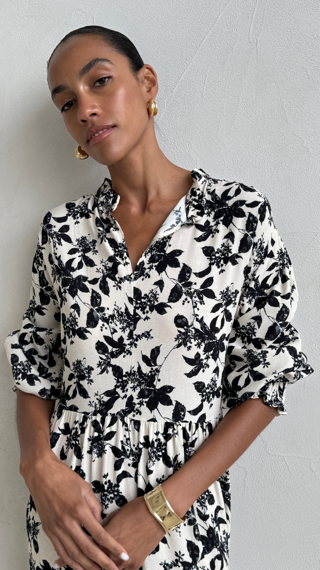 Olivia Dress - Black Floral Print