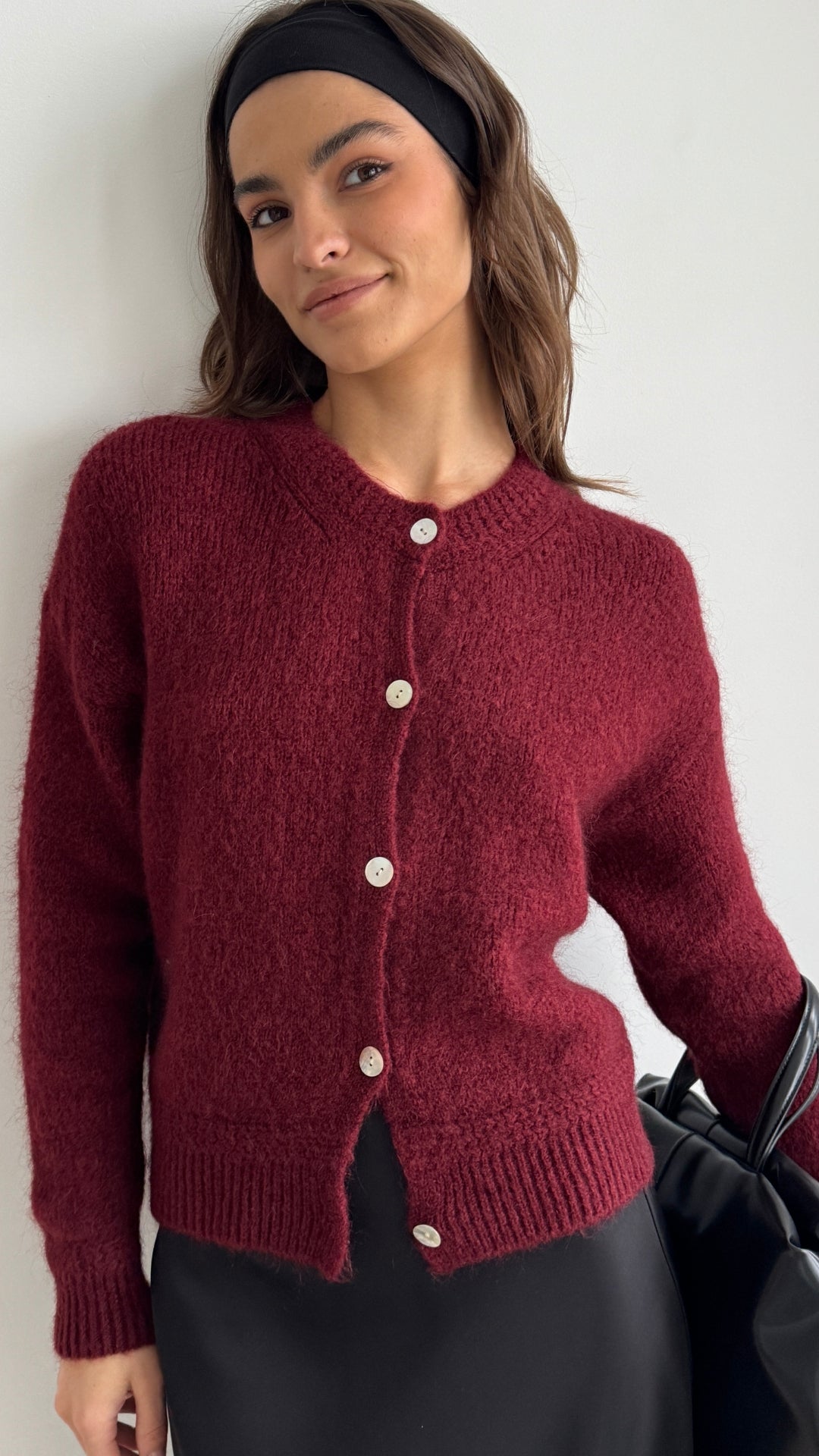 Reyna Cardigan - Dark Cherry