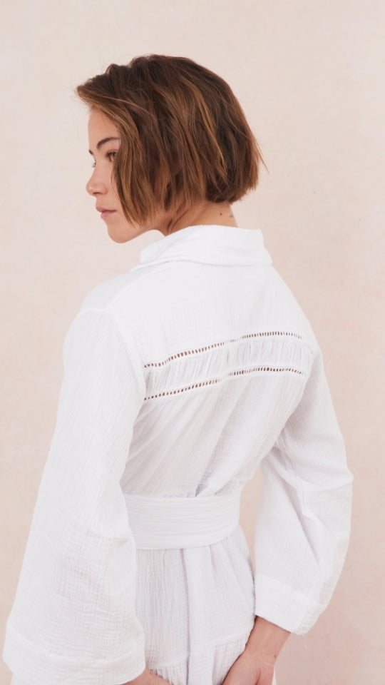 Marika Shirt Dress - White