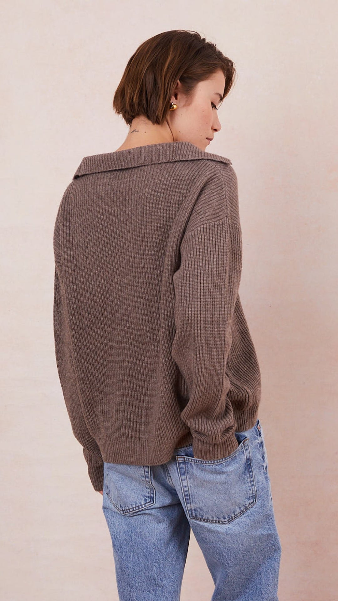 Quinn Cashmere Blend Sweater - Taupe