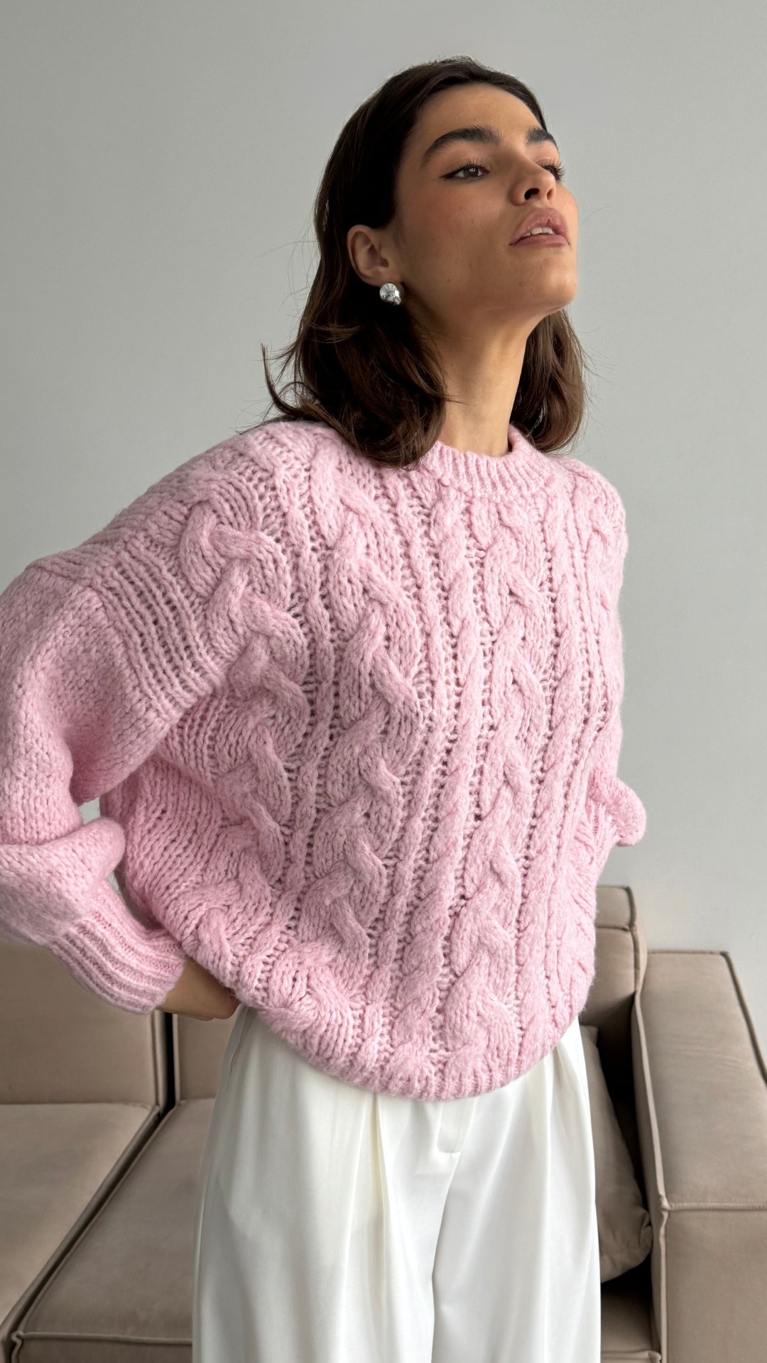 Mara Sweater - Powder Pink