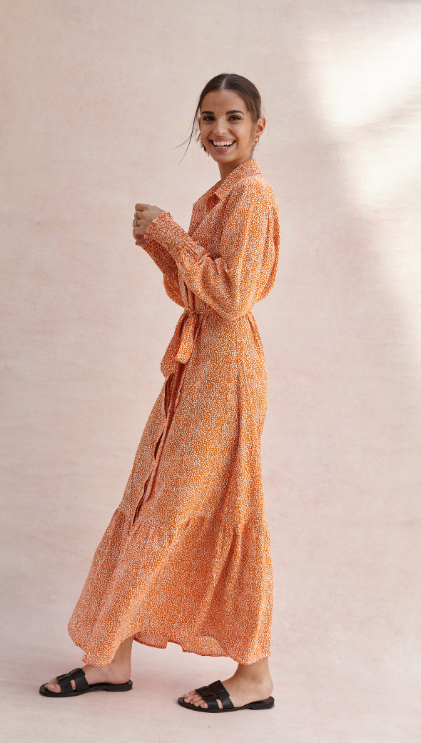 Alina Shirt Dress - Auburn Print