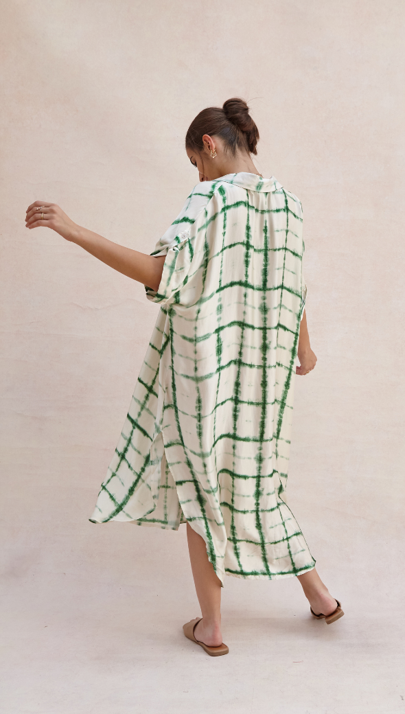 Marina Dress - Green Batik Print
