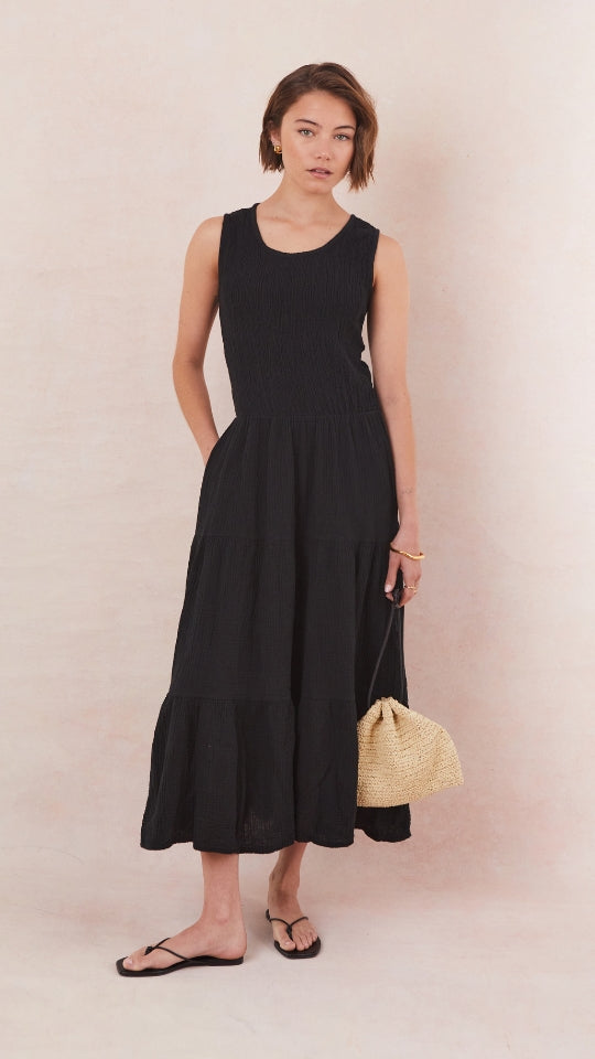 Mel Cotton Dress - Black