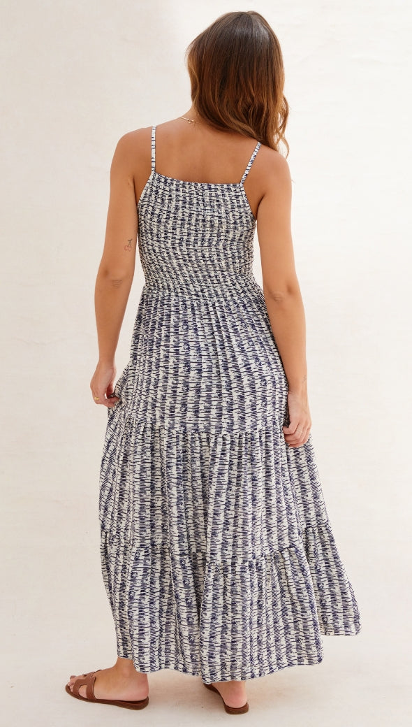 Zoya Dress - Navy Print