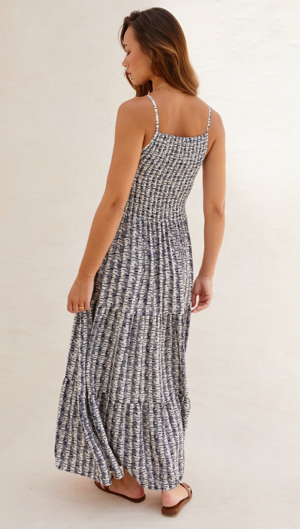 Zoya Dress - Navy Print