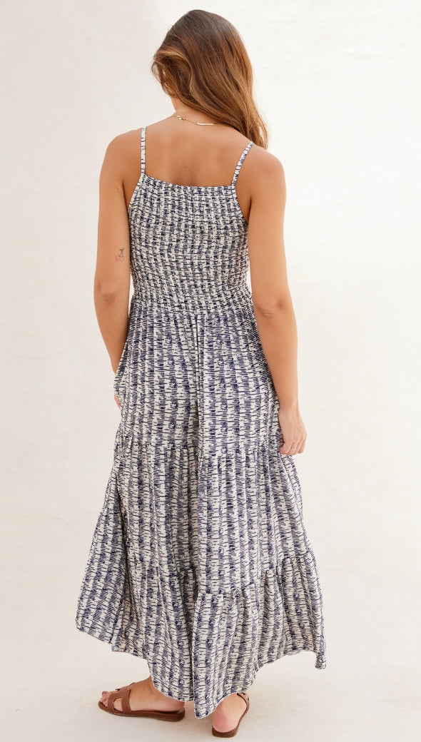 Zoya Dress - Navy Print