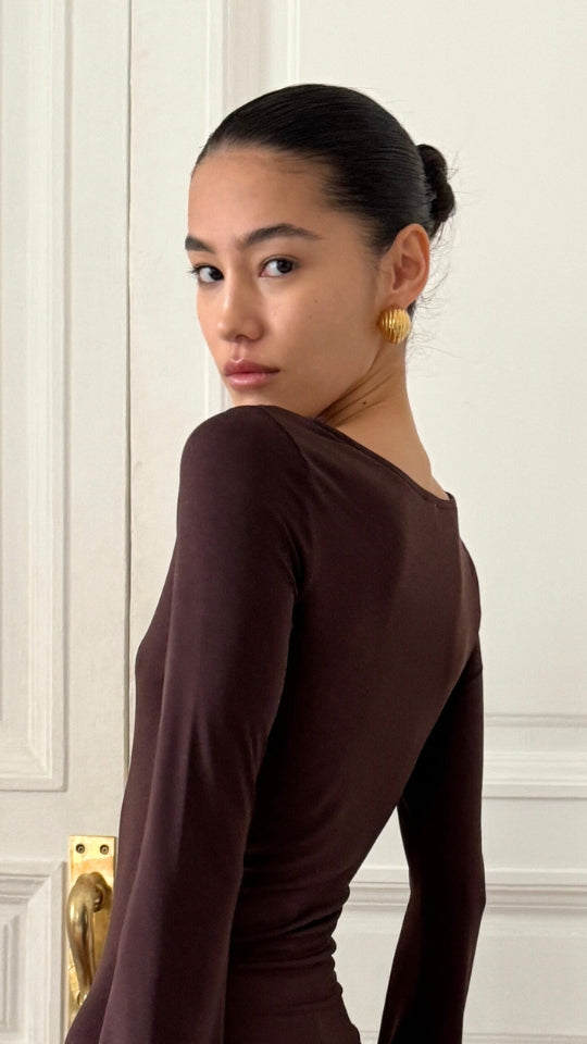 Allie Jersey Dress - Chocolate