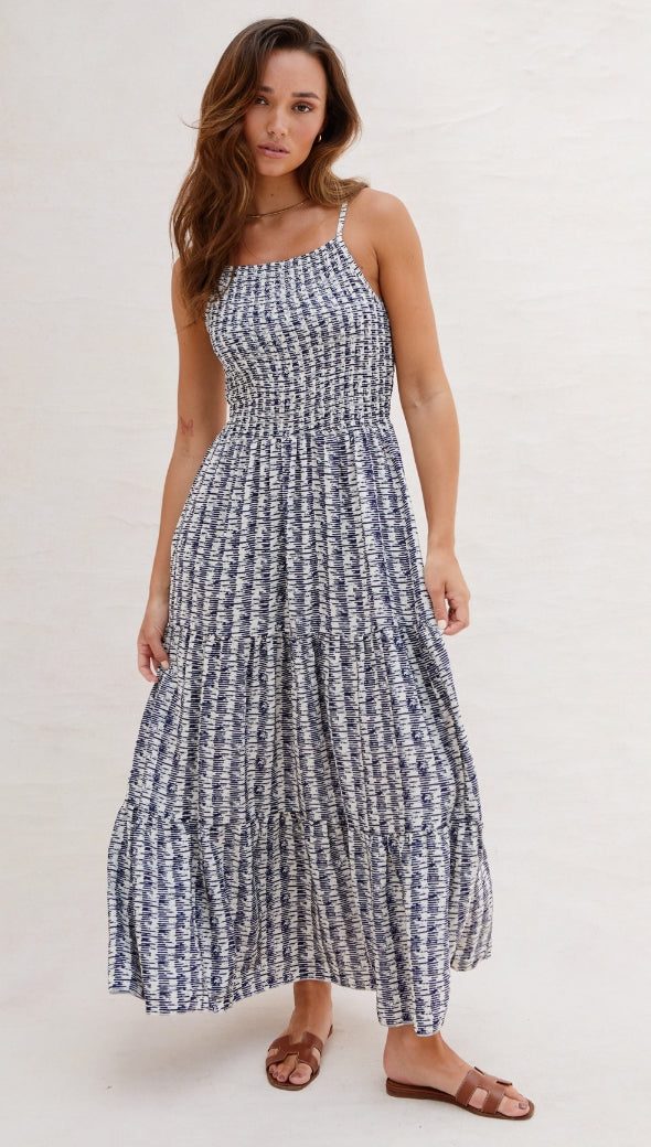 Zoya Dress - Navy Print