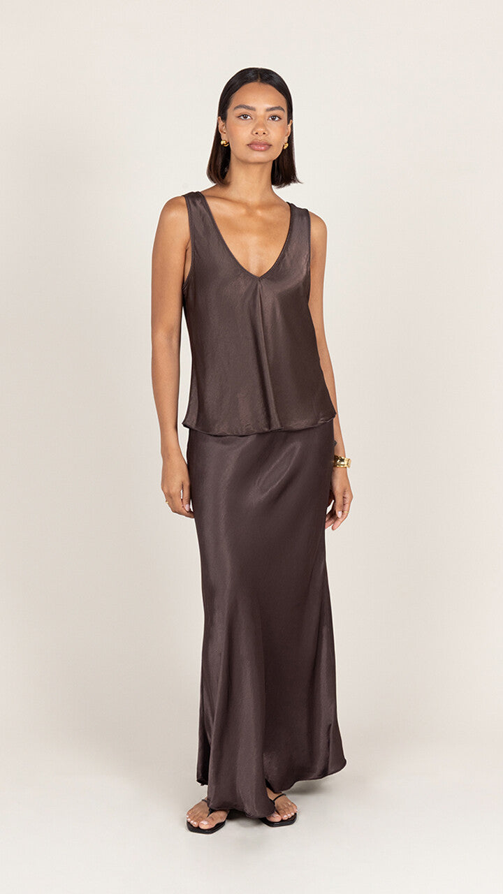 Maeve Satin Set - Dark Espresso