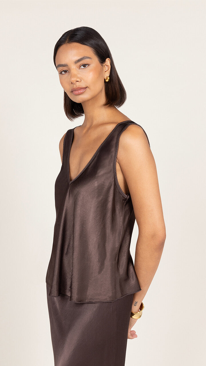 Maeve Satin Set - Dark Espresso